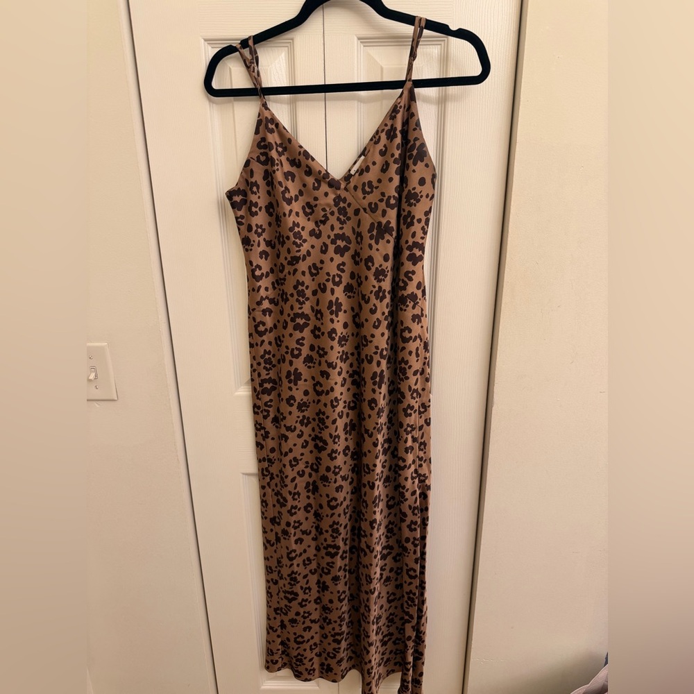 a new day Brown Leopard Slip Maxi Dress
